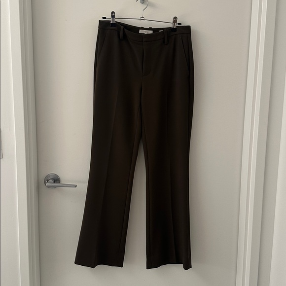 Vince Mid-Rise Tailored Flare Pant, Olive Green Size 2 *HEMMED TO 28.75" - Picture 2 of 4